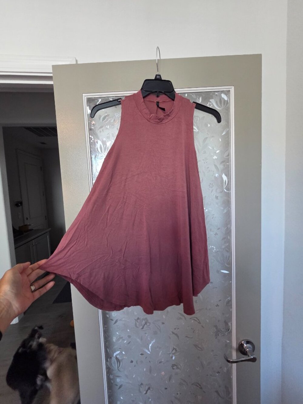 Rose Pink Solid Long Flowy Tank T-Shirt Tunic - Size Large - Picture 2 of 11